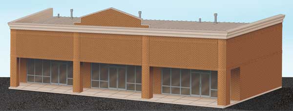 Walthers HO 933-4115 - Cornerstone - Modern Shopping Center I Building Kit