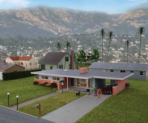 Walthers HO 933-4156 - Cornerstone - Mid-Century Modern Home Building Kit