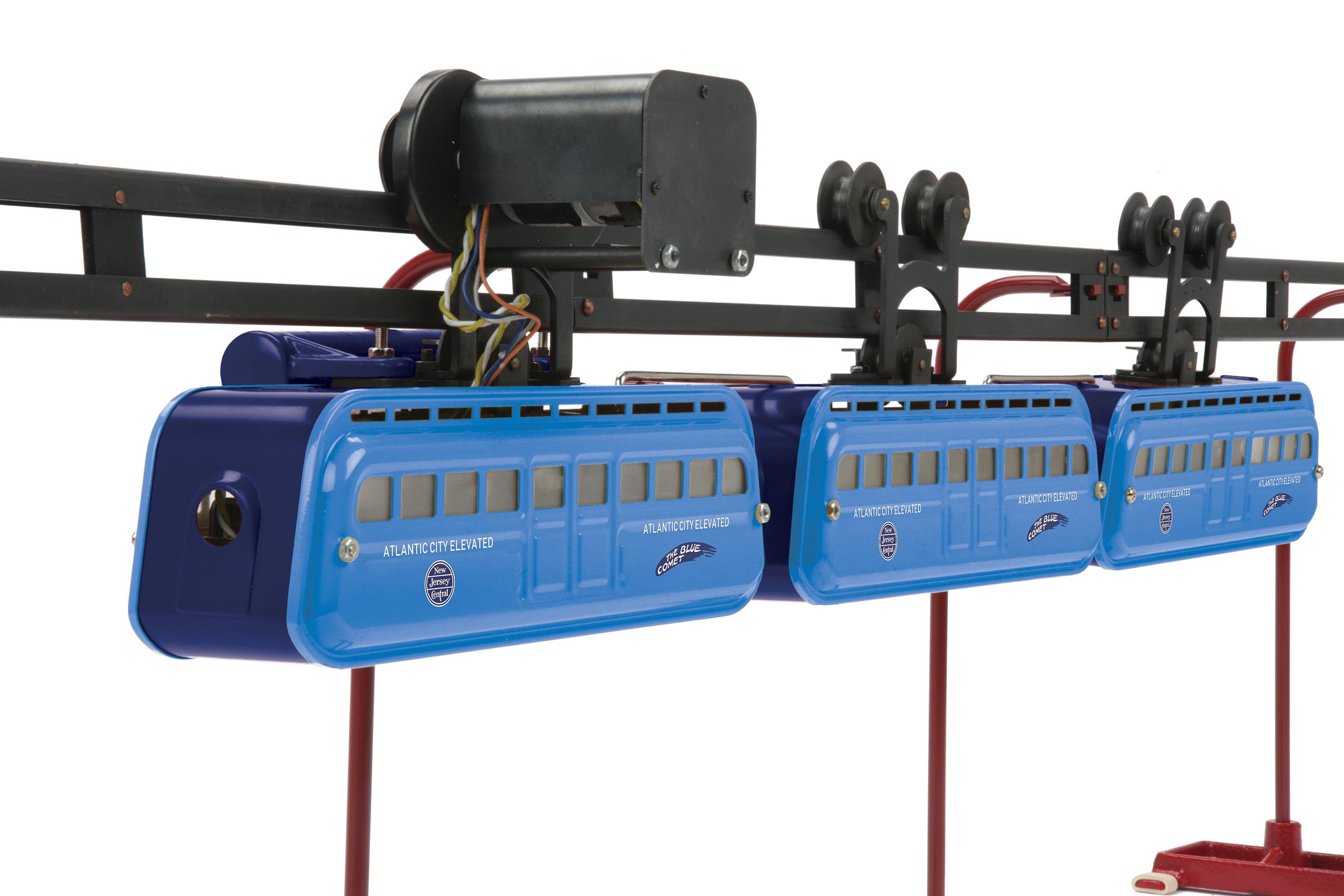 MTH 10-3054-0 - Traditional Tinplate Detroit Monorail "Jersey Central" Set (3-Car) Blue Comet