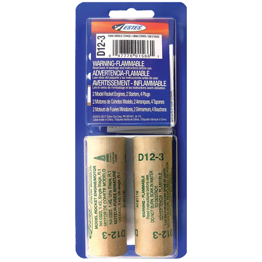 Estes 1566 - D12-3 Engines (2 Pack) - MrMuffin'sTrains