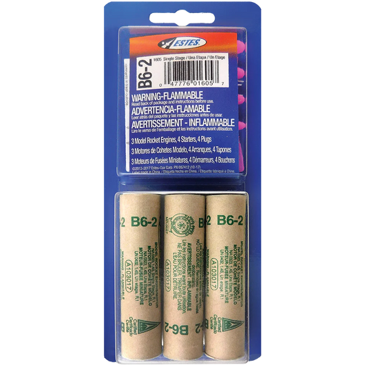Estes 1605 - B6-2 Engines (3 Pack) - MrMuffin'sTrains