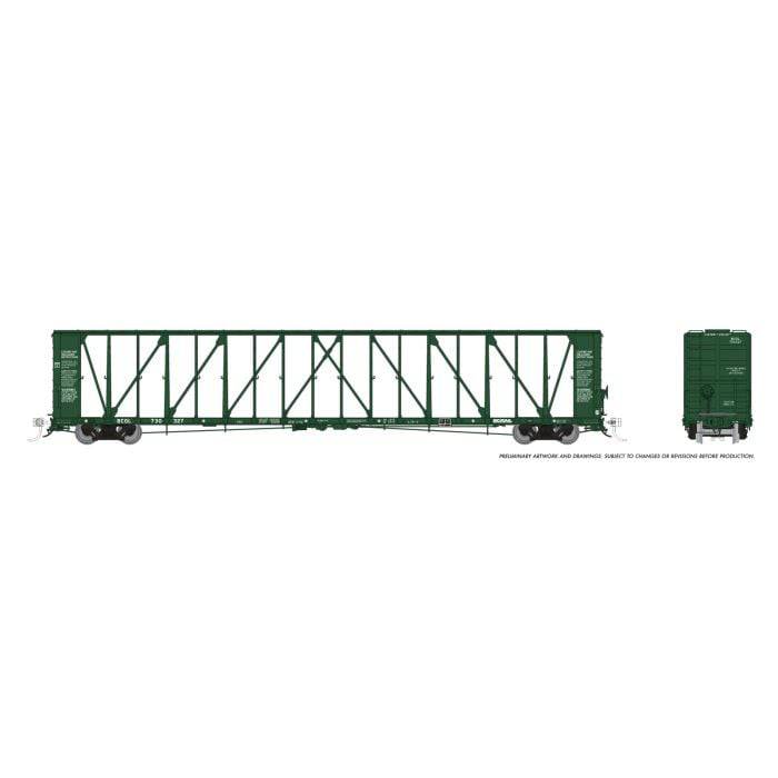 Rapido Trains HO 174008 - NSC 73' Centerbeam Flatcar "British Columbia Railway"  (6-Pack)