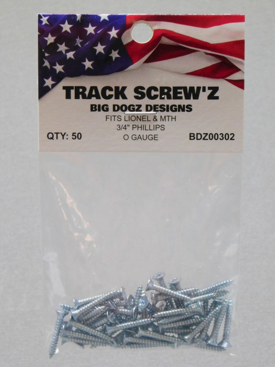 Big Dogz Designs BDZ00302 - Track Screw’z for Lionel & MTH (50-Pack)