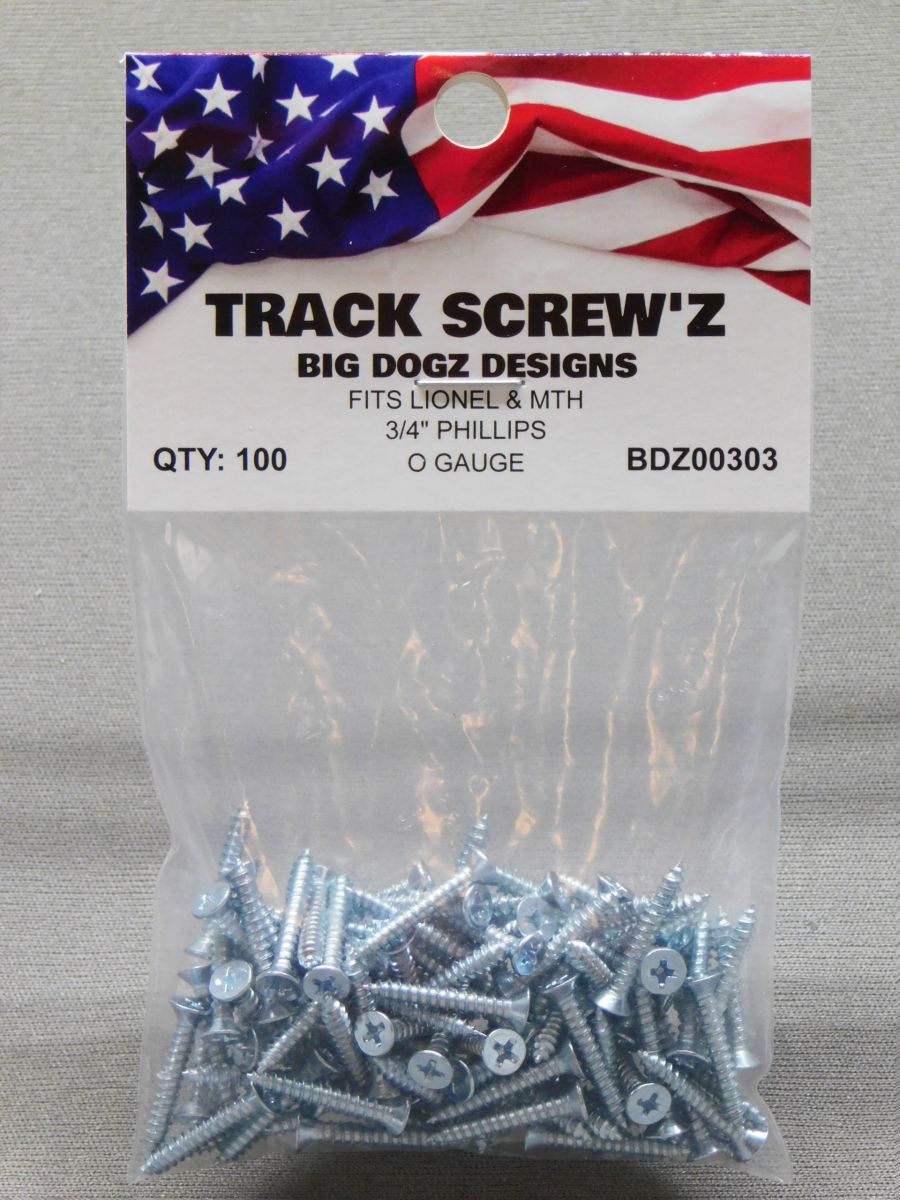 Big Dogz Designs BDZ00303 - Track Screw’z for Lionel & MTH (100-Pack)