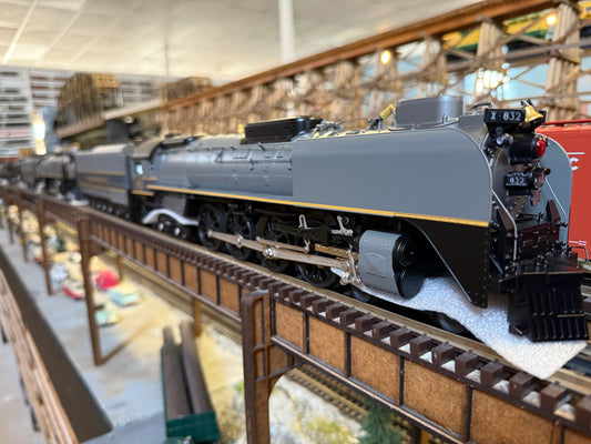 MTH 20-3958-1 - Premier - FEF 4-8-4 Northern Steam Engine "Union Pacific" #832 w/ PS3 (TT Gray w/Yellow Stripes) - MrMuffin'sTrains