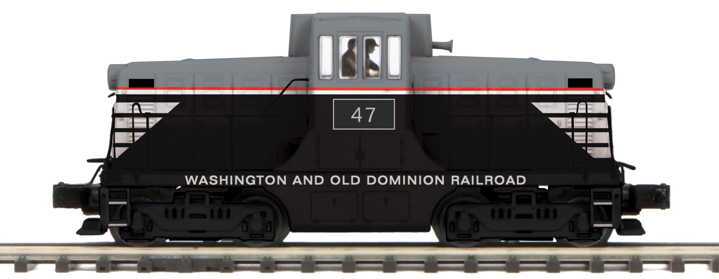 MTH 20-21388-1 - G.E. 44 Ton Phase 1 Diesel Engine "Washington & Old Dominion" #47 w/ PS3 (Hi-Rail Wheels)-Second hand-M5203