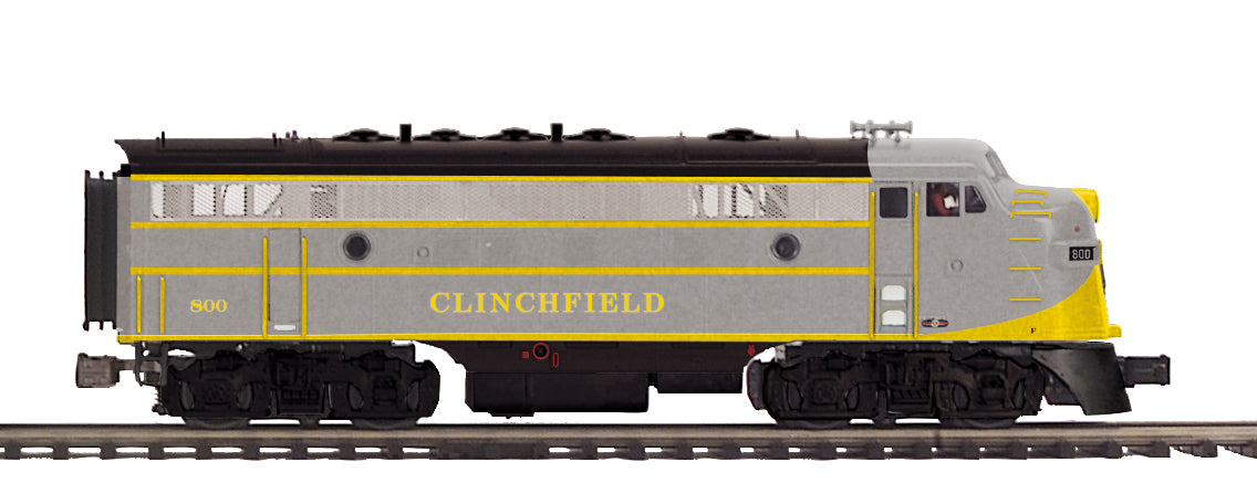 MTH 20-21828-1 - F-7 A/B Diesel Engine Set "Clinchfield" (Gray Scheme) w/ PS3 (Hi-Rail Wheels) - Custom Run for MrMuffin'sTrains