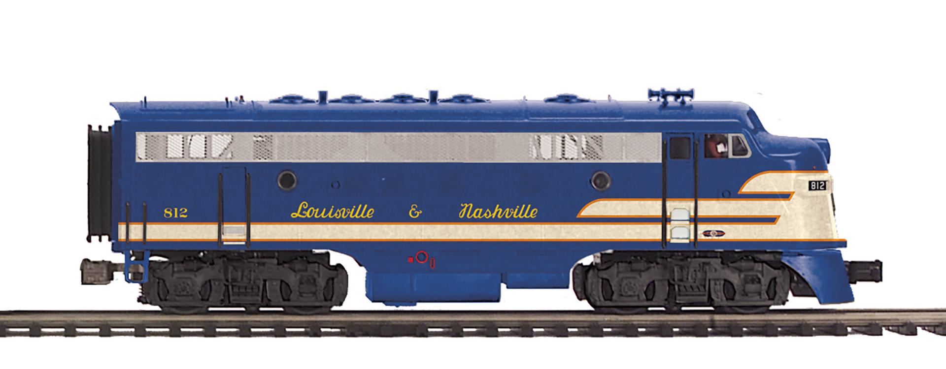 MTH - Premier - F-7 A/B Diesel Engine Set "Louisville & Nashville" #812/#709 w/ PS3 Set #1 (Blue) - Custom Run for MrMuffin'sTrains