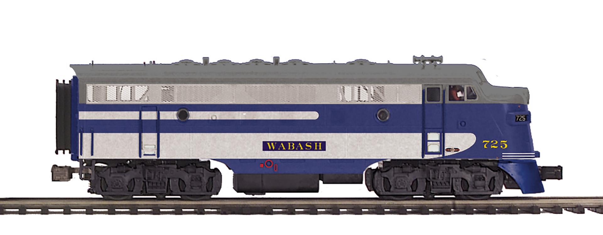 MTH 20-22055 - F-7 A/B Diesel Engine Set "Wabash" ##725/#600 w/ PS3 - Custom Run for MrMuffin'sTrains