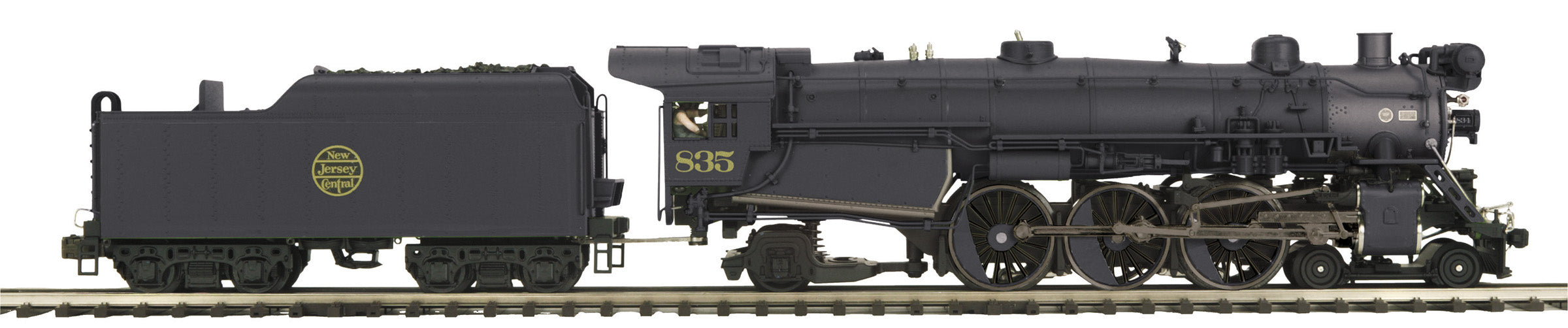 MTH 20-3923-1 - 4-6-2 P47 Baldwin Pacific Steam Engine "Jersey Central" #835 w/ PS3 (Black)