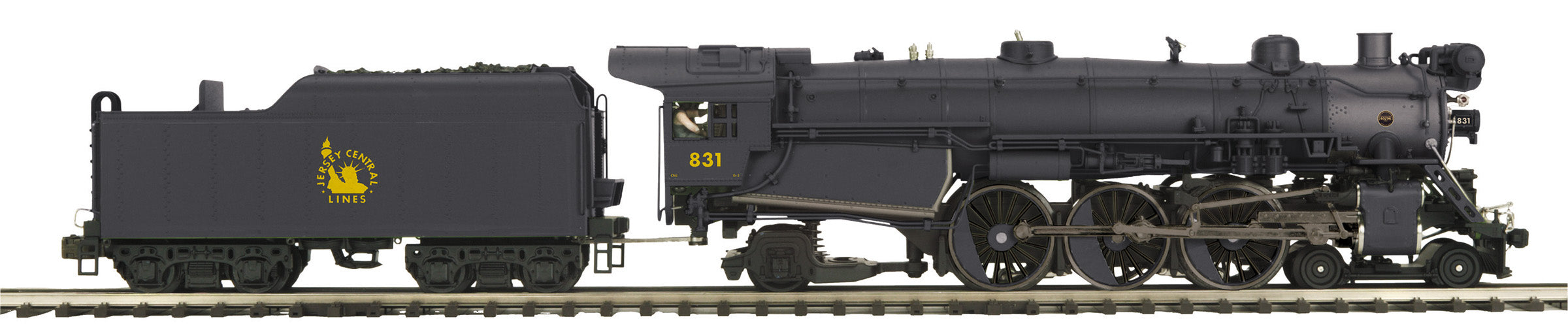 MTH 20-3925-1 - 4-6-2 P47 Baldwin Pacific Steam Engine "Jersey Central" #831 w/ PS3 (Black)