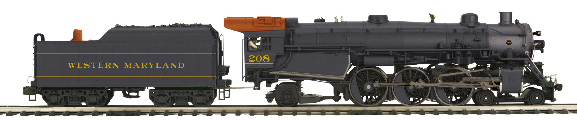 MTH 20-3933-1 - 4-6-2 P47 Baldwin Pacific Steam Engine "Western Maryland" #208 w/ PS3
