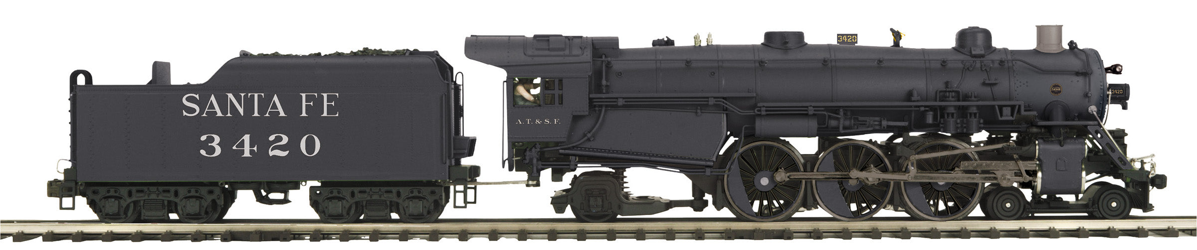 MTH 20-3936-1 - 4-6-2 P47 Baldwin Pacific Steam Engine "Santa Fe" #3420 w/ PS3