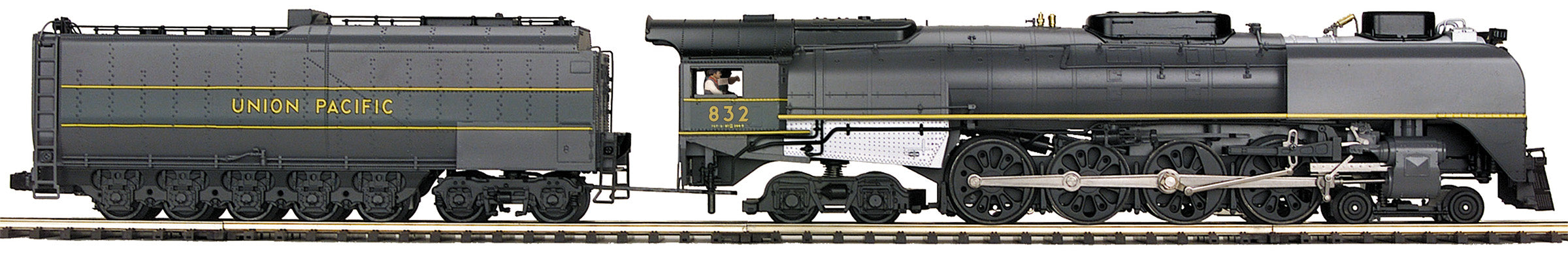 MTH 20-3958-1 - FEF 4-8-4 Northern Steam Engine "Union Pacific" #832 w/ PS3 (TT Gray w/Yellow Stripes)