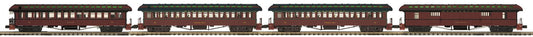 MTH 20-62102 - 64’ Woodsided Passenger Coach Set "Strasburg" (4-Car) - MrMuffin'sTrains