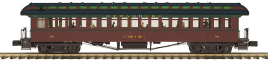 MTH 20-62104 - Premier - 64’ Woodsided Coach Car "Strasburg" #58 Huber Leath