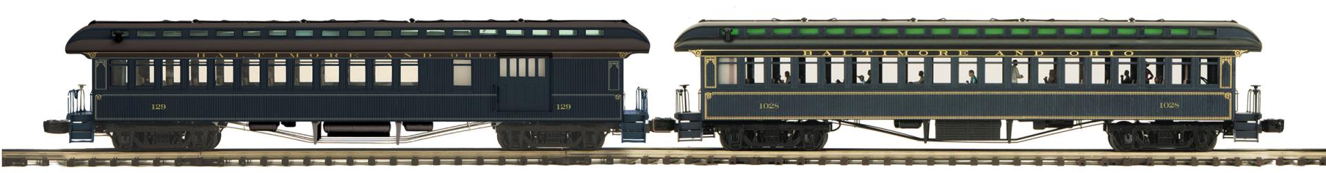 MTH 20-62106 - 64’ Woodsided Passenger Set "Baltimore & Ohio" (2-Car)