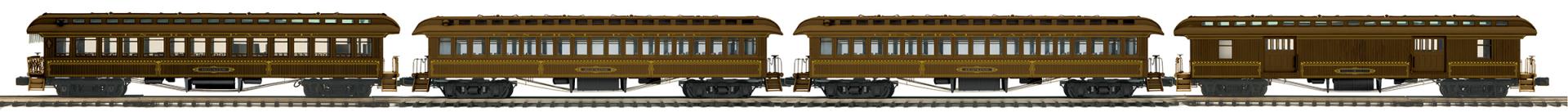 MTH 20-62108 - 64’ Woodsided Passenger Coach Set "Central Pacific" (4-Car)