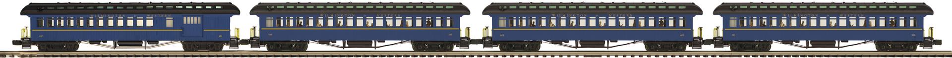 MTH 20-62118 - 64’ Woodsided Passenger Coach Set "Wilmington & Western" (4-Car)