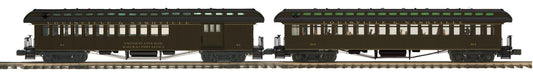 MTH 20-62172 - Premier - 64’ Woodsided Passenger Set "Louisville & Nashville" (2-Car) - Custom Run for MrMuffin'sTrains