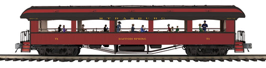 MTH 20-62188 - 64’ Open Air Woodsided Coach Car "Strasburg" #71 Daffodil Spring - MrMuffin'sTrains