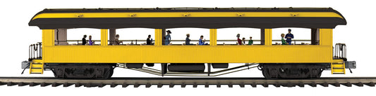 MTH 20-62201 - Premier - 64’ Open Air Woodsided Coach Car "Unlettered" (Yellow)