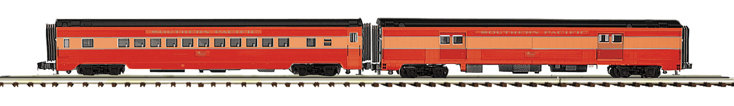 MTH 20-64240 - 70’ Streamlined Baggage/Coach Passenger Set "Southern Pacific" (Daylight) Smooth Sided (2-Car)