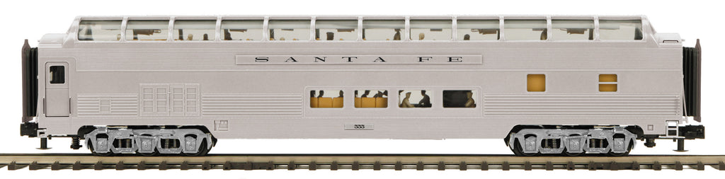 MTH 20-64244 - 70' Streamlined Full Length Vista Dome Passenger Car "Santa Fe" #519 (Ribbed Side) Plated