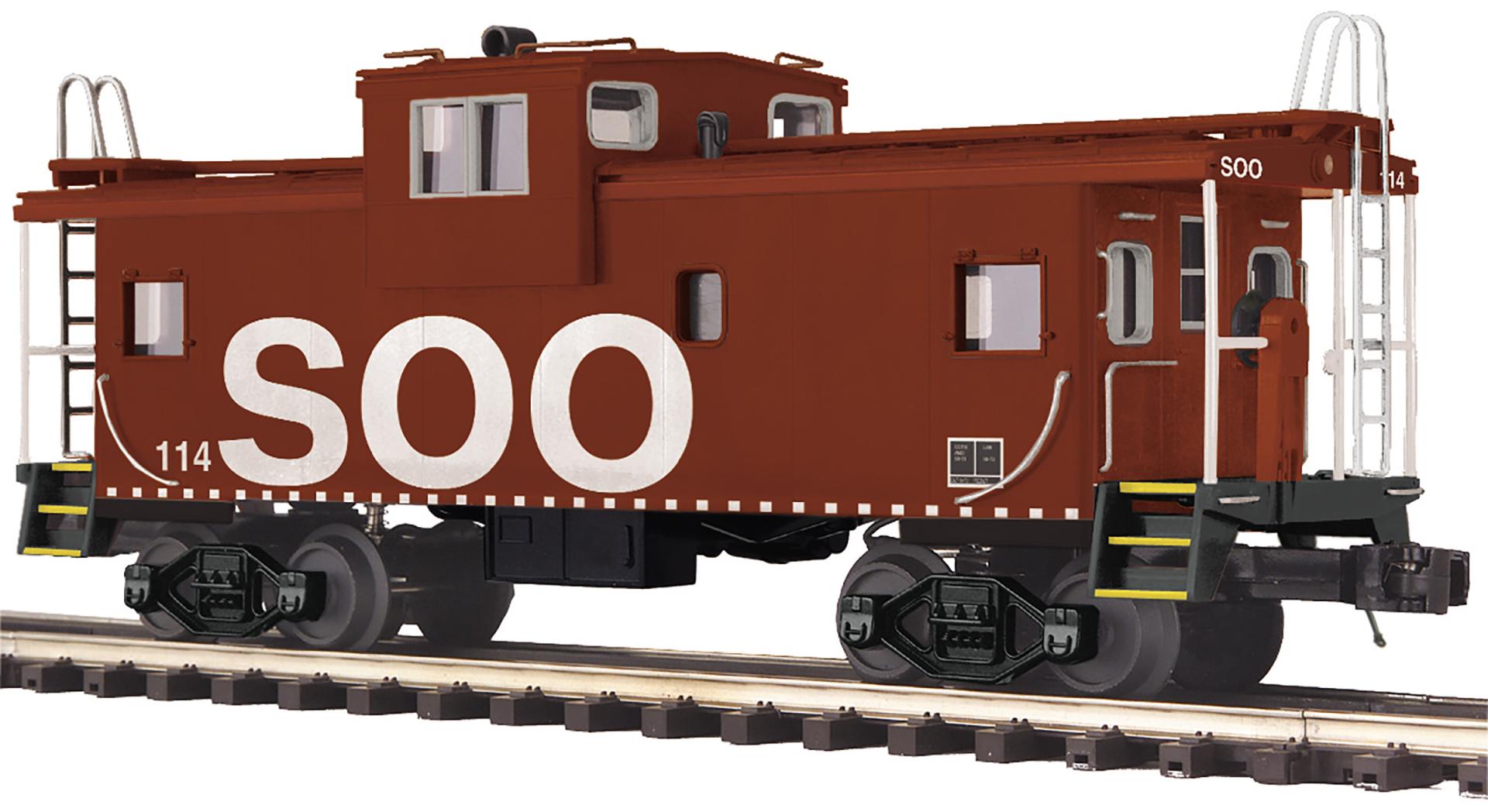 MTH 20-91842 - Extended Vision Caboose "SOO Line" #114 (Brown) - Custom Run for MrMuffin'sTrains
