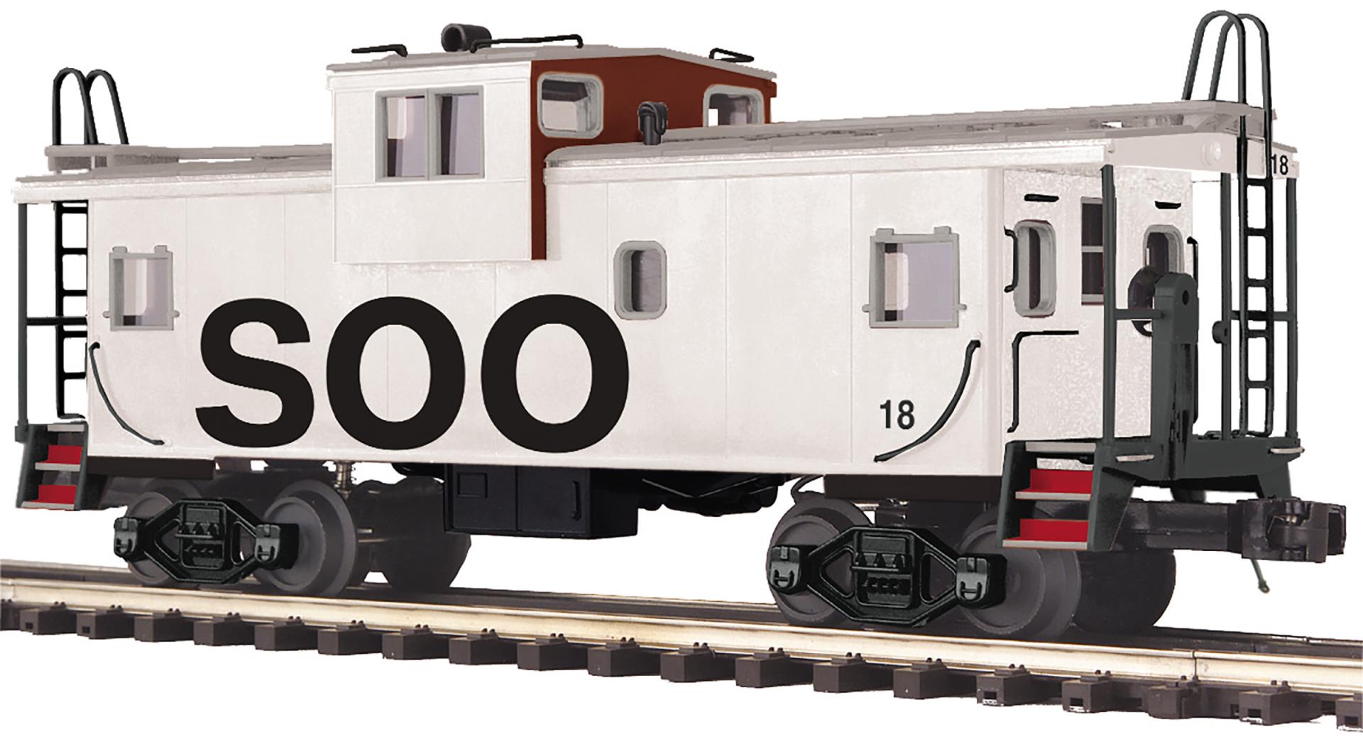 MTH 20-91844 - Extended Vision Caboose "SOO Line" #18 (White) - Custom Run for MrMuffin'sTrains