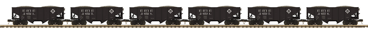 MTH 20-92409 - Premier - 2-Bay Fish Belly Hopper Car Set "Erie" (6-Car) Set 2