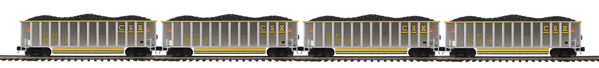 MTH 20-92441 - Coalporter Hopper Car Set "CSX" (4-Car) Set 1