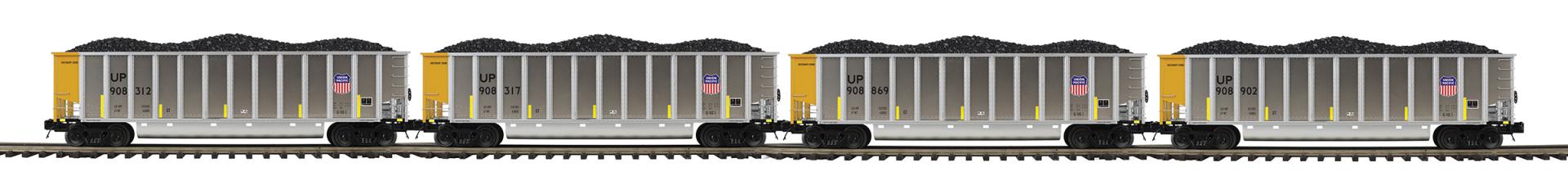 MTH 20-92445 - Coalporter Hopper Car Set "Union Pacific" (4-Car) Set 1