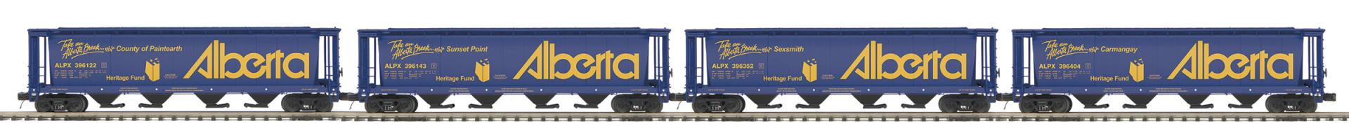 MTH 20-92453 - Premier - 100 Ton Hopper Car "Alberta" (4-Car)