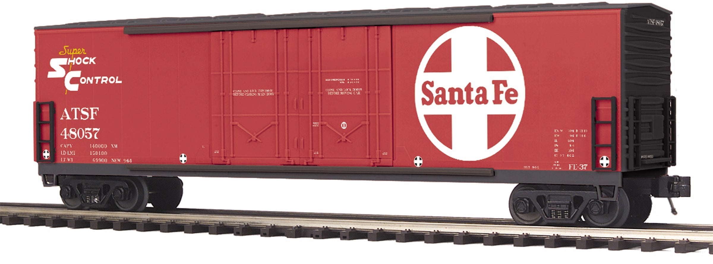 MTH 20-93750 Santa Fe 50' Dbl. Door Plugged Boxcar-2 Car Set-Second hand-M5084