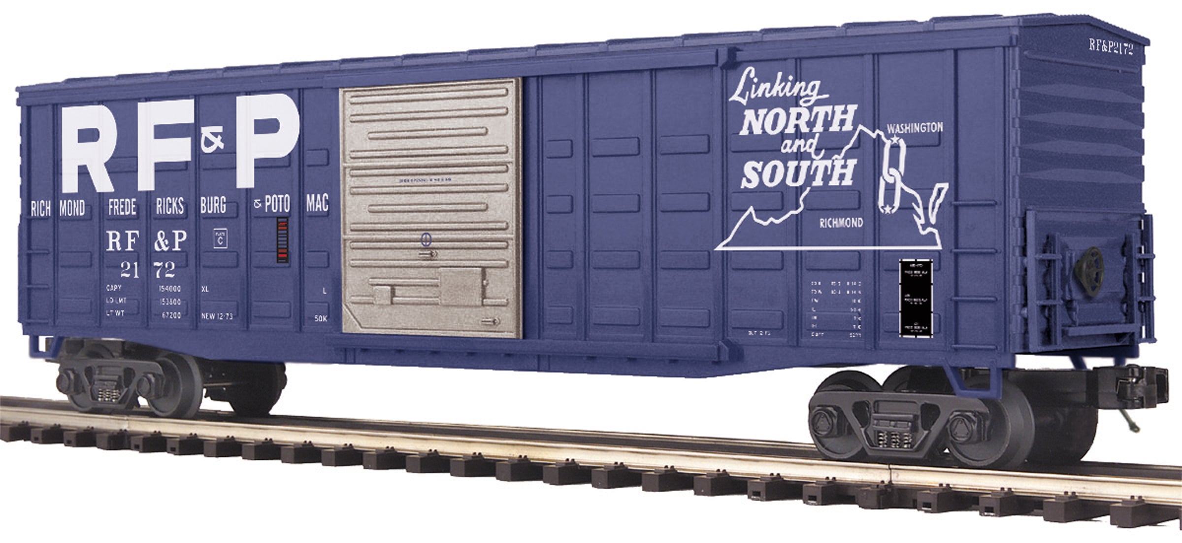 MTH 20-93915 Richmond Fredericksburg & Potomac 50' Waffle Box Car-2 Car Set-Second hand-M5074