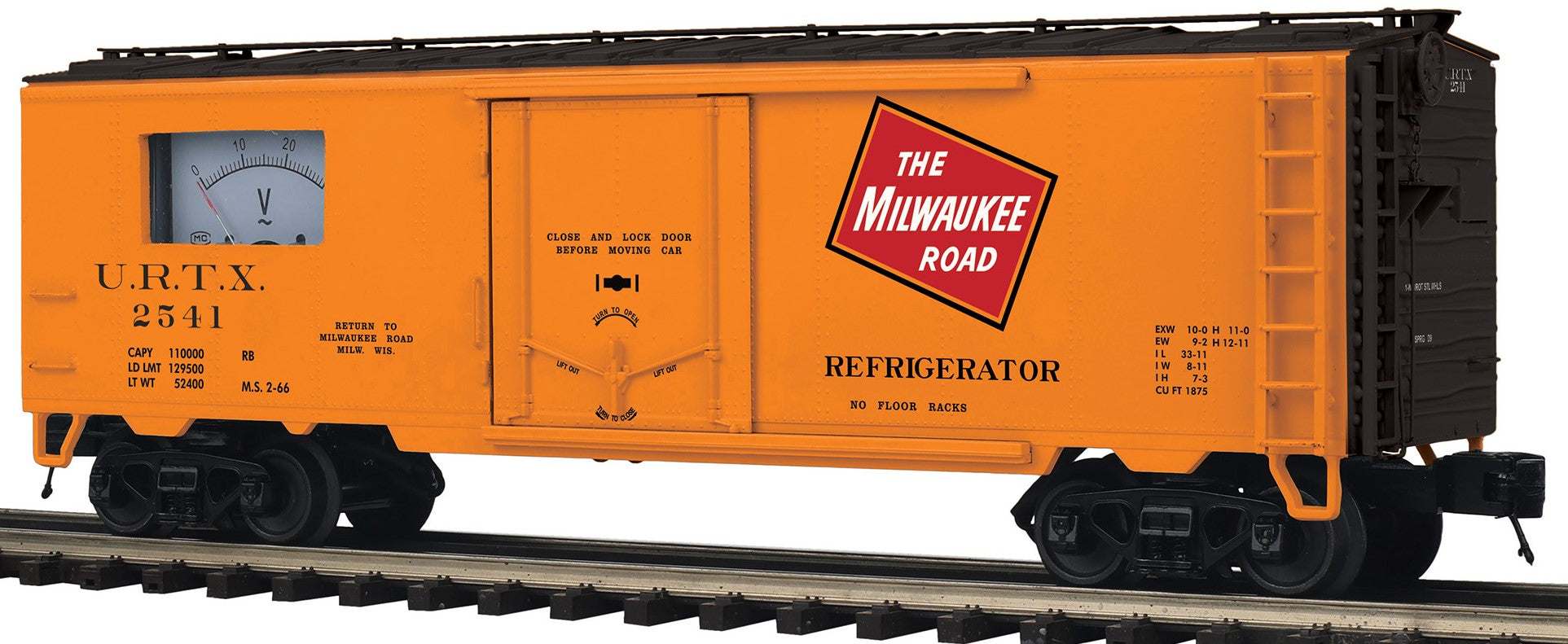 MTH 20-94746 - 40’ Steel Sided Reefer Power Meter Car "Milwaukee Road"