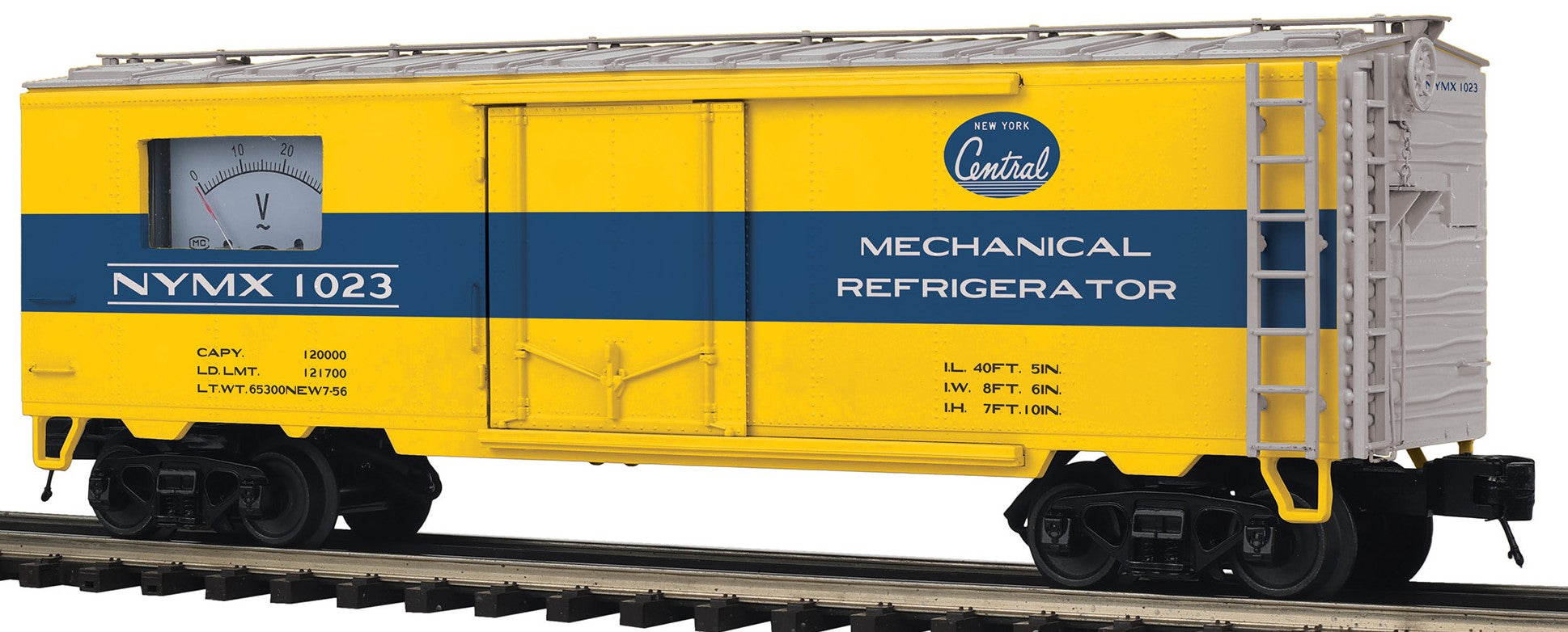 MTH 20-94747 - 40’ Steel Sided Reefer Power Meter Car "New York Central"
