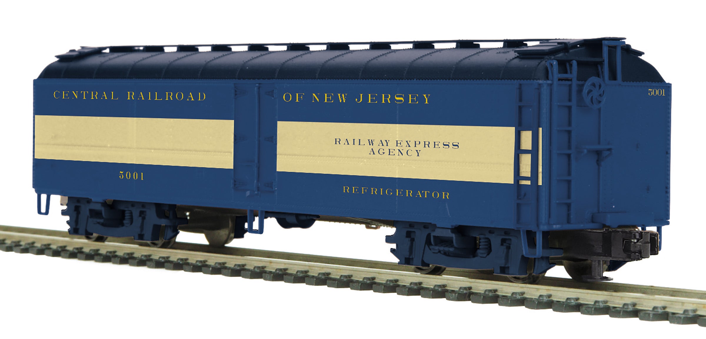 MTH 20-94750 - R50B Express Reefer Car "Jersey Central" (Blue Comet)