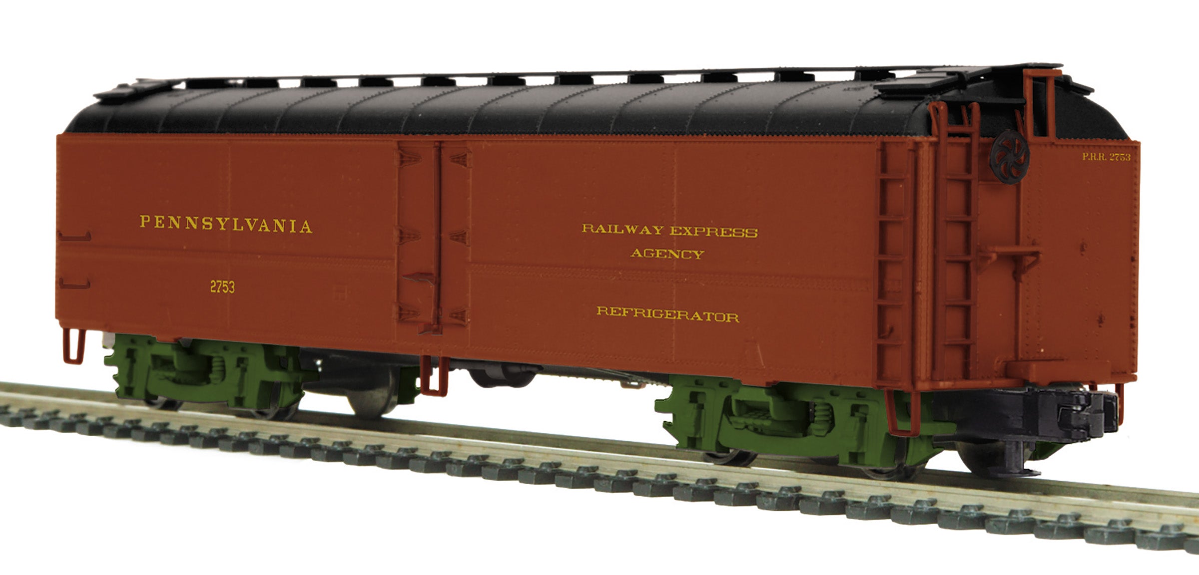 MTH 20-94767 - R50B Express Reefer Car "Pennsylvania" #2753 w/ Herald (Red) - Custom Run for MrMuffin'sTrains