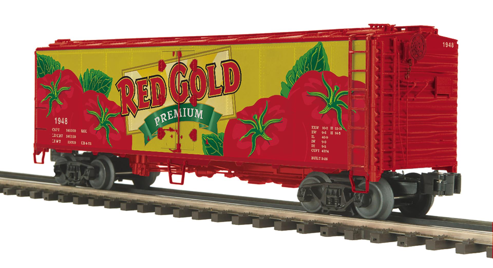 MTH 20-94865 - Premier - 40’ Steel Sided Reefer Car "Red Gold" #1948 - Custom Run for MrMuffin'sTrains