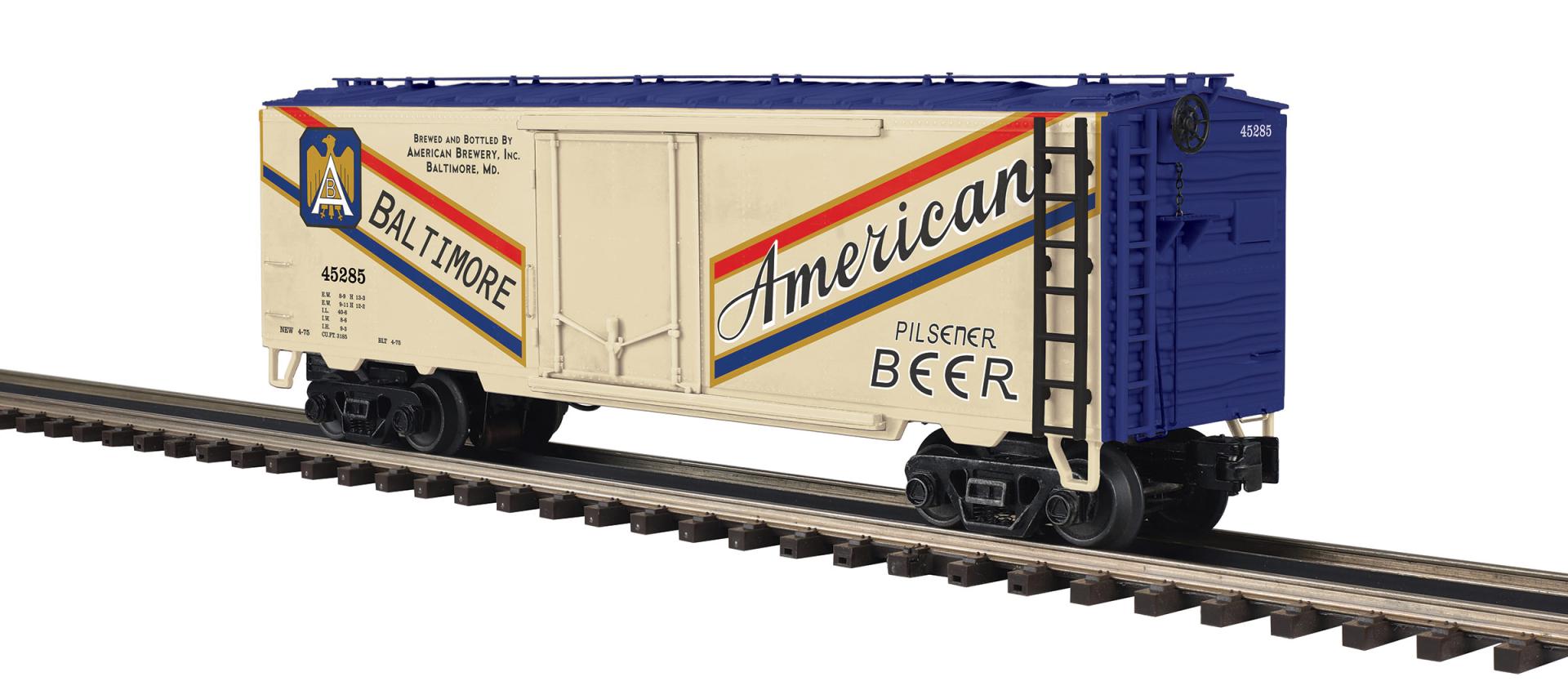 MTH 20-94964 - Premier - Operating Reefer Car "American Pilsener"
