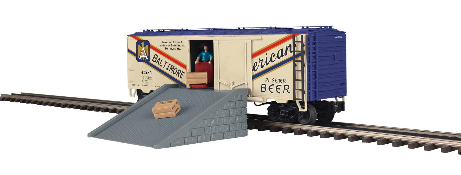 MTH 20-94964 - Premier - Operating Reefer Car "American Pilsener"