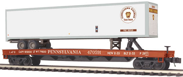 MTH 20-95157 Pennsylvania Flat Car w/ 48' Trailer-2 Car Set-Second hand-M5416