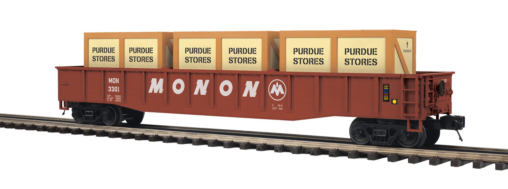 MTH 20-95697 - Gondola Car "Monon" #3301 w/ LCL Containers (Purdue) - Custom Run for MrMuffin'sTrains