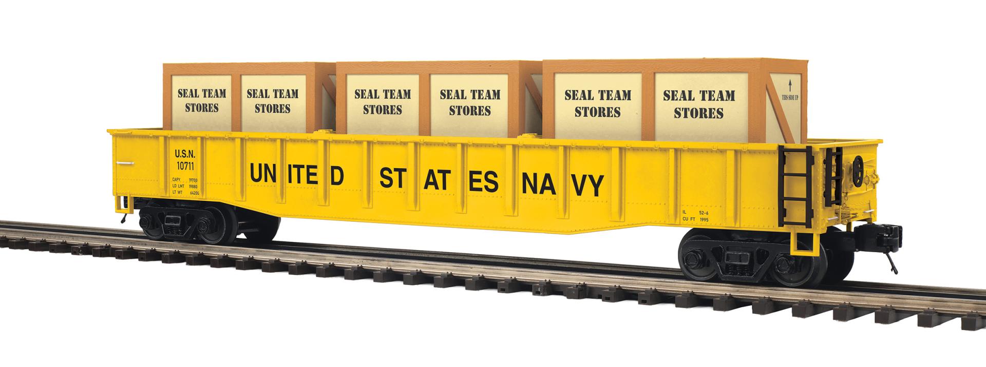 MTH 20-95699 - Gondola Car "U.S. Navy" #10711 w/ LCL Containers - Custom Run for MrMuffin'sTrains