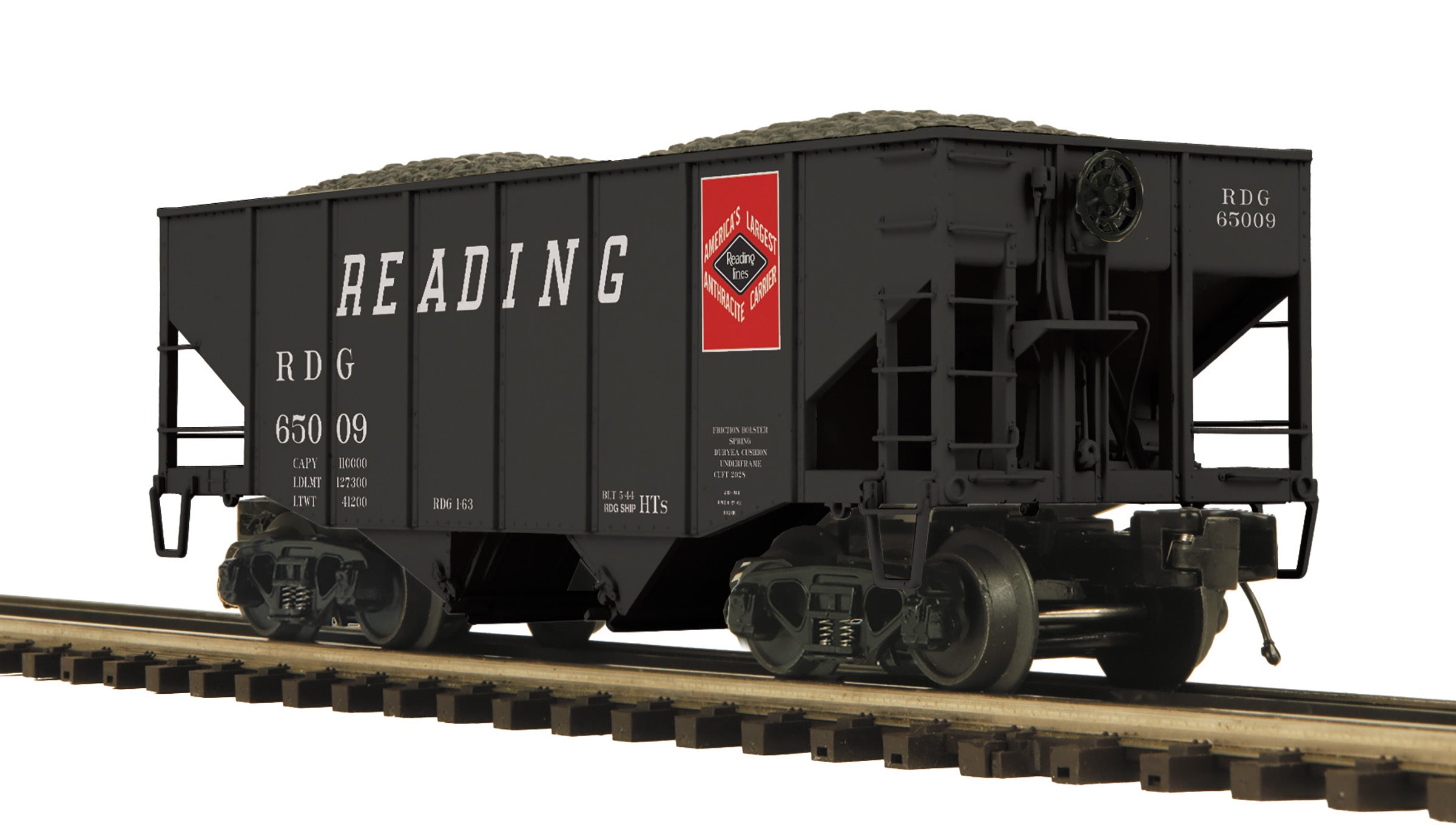 MTH 20-95705 - Premier - 2-Bay Fish Belly Hopper Car "Reading"