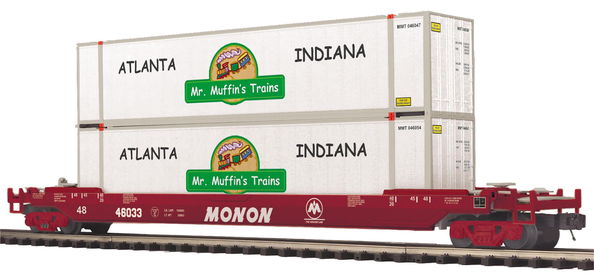 MTH 20-95791 - Husky Stack Car "Monon" 46033 - Custom Run for MrMuffin'sTrains