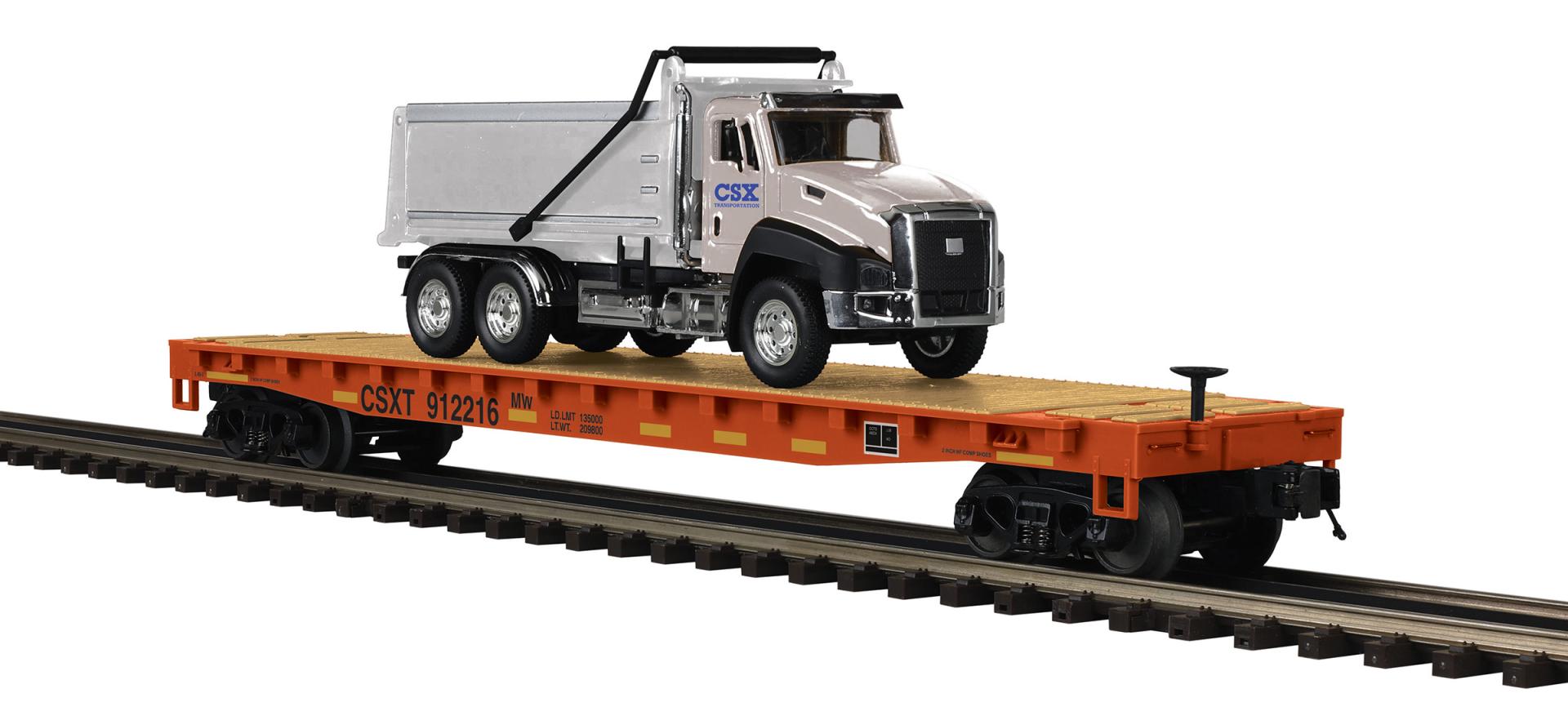 MTH 20-95838 - Flat Car "CSX" #912205 w/ Dump Truck