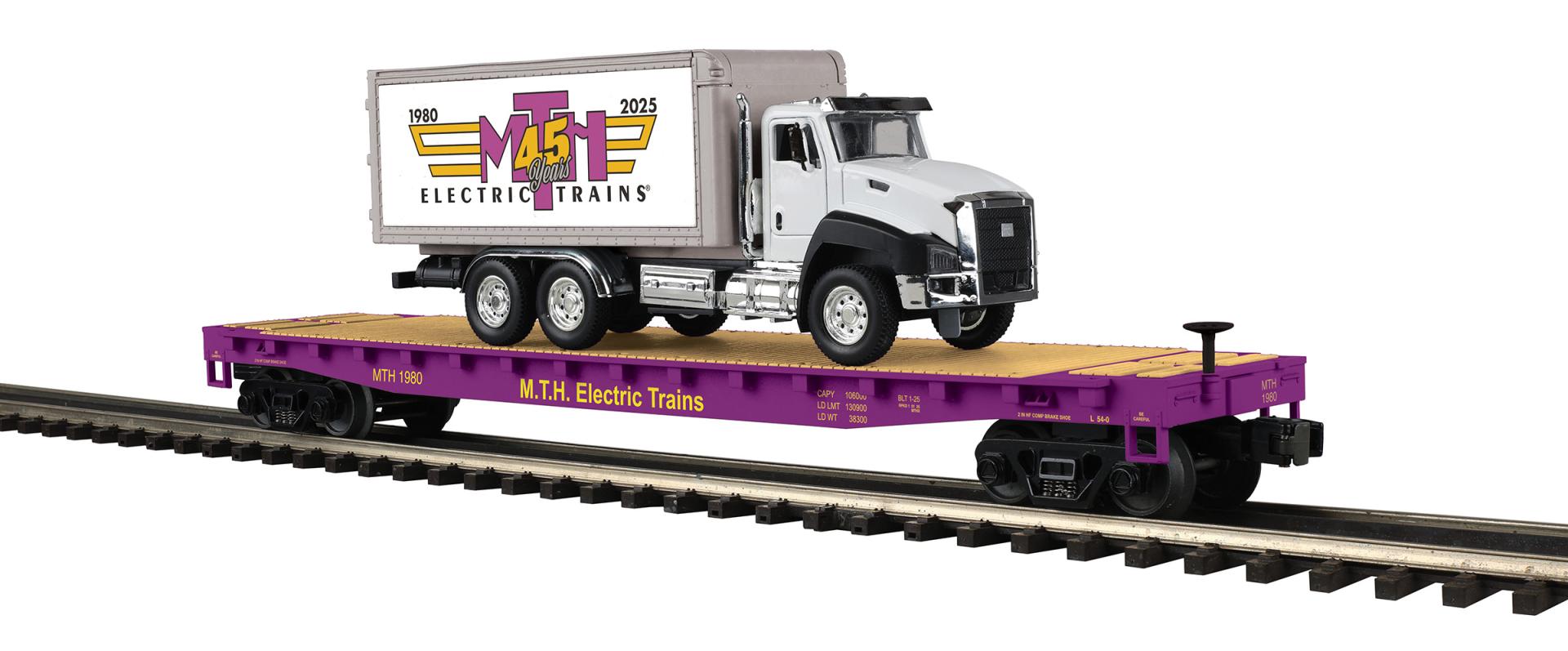 MTH 20-95861 - Flat Car "MTH Electric Trains" #1980 w/ Box Truck